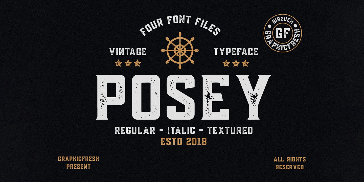 Przykład czcionki Posey Textured Italic